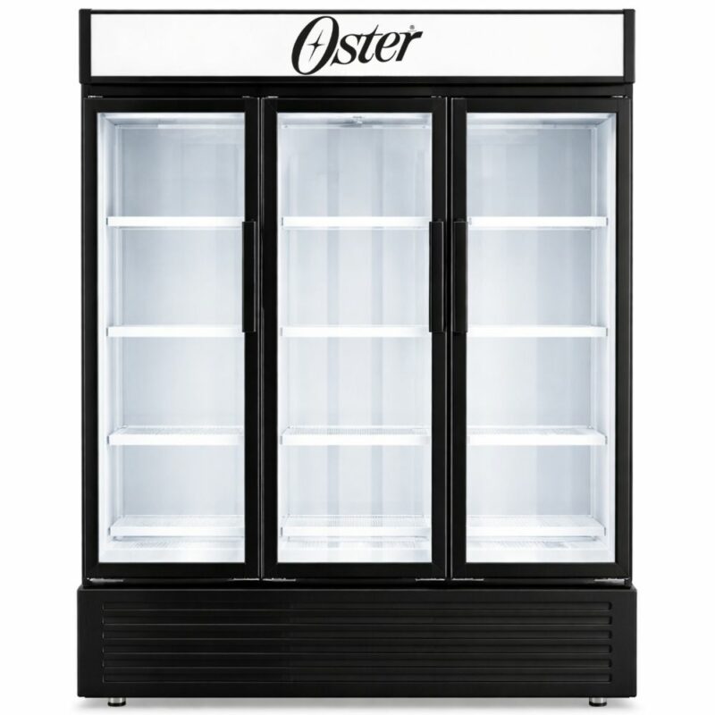 exhibidor refrigerado oster 36 pies cubicos 3 puertas os-vscx992b