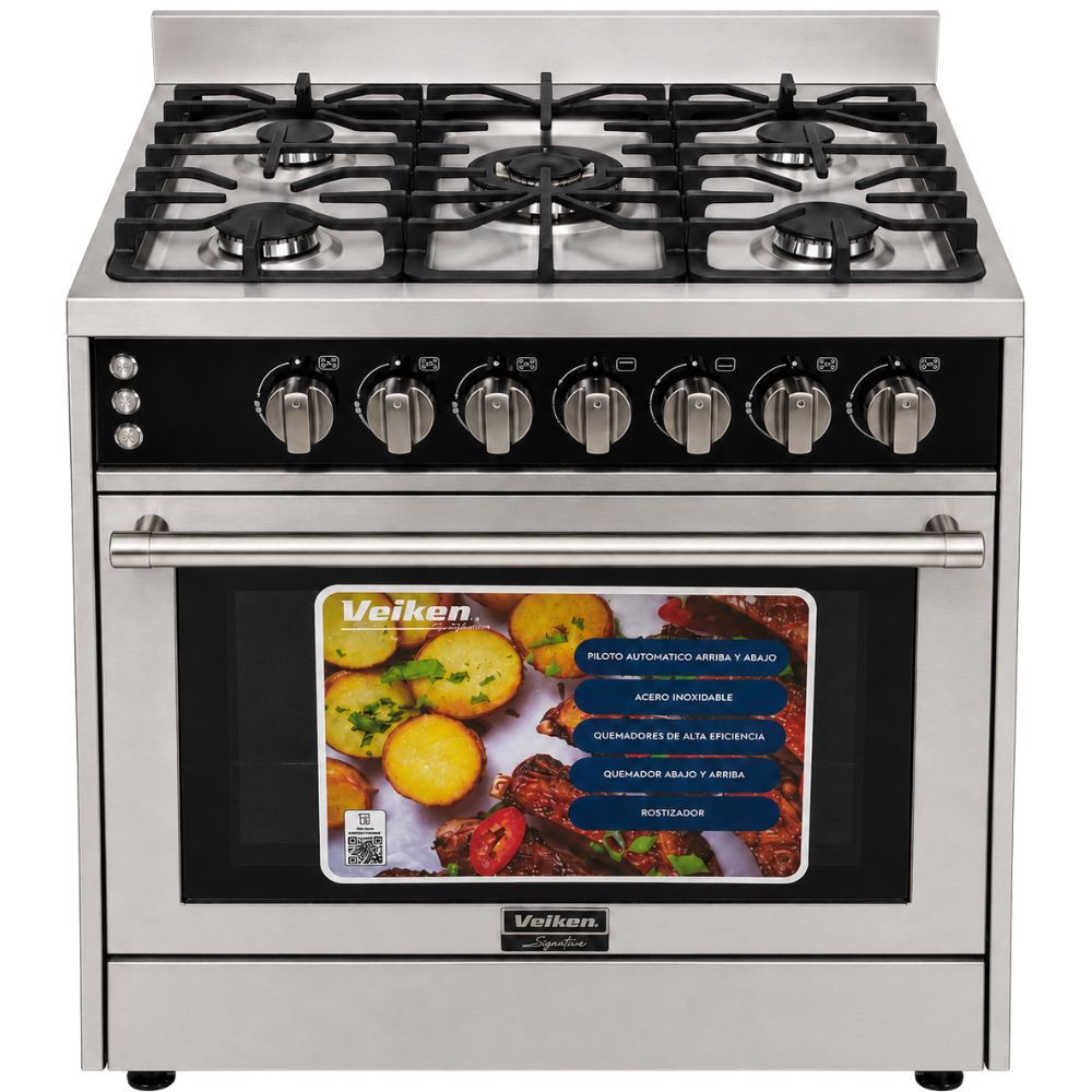 estufa semi industrial veiken 30 pulgadas vkhs206 acero inoxidable horno con rostizadora