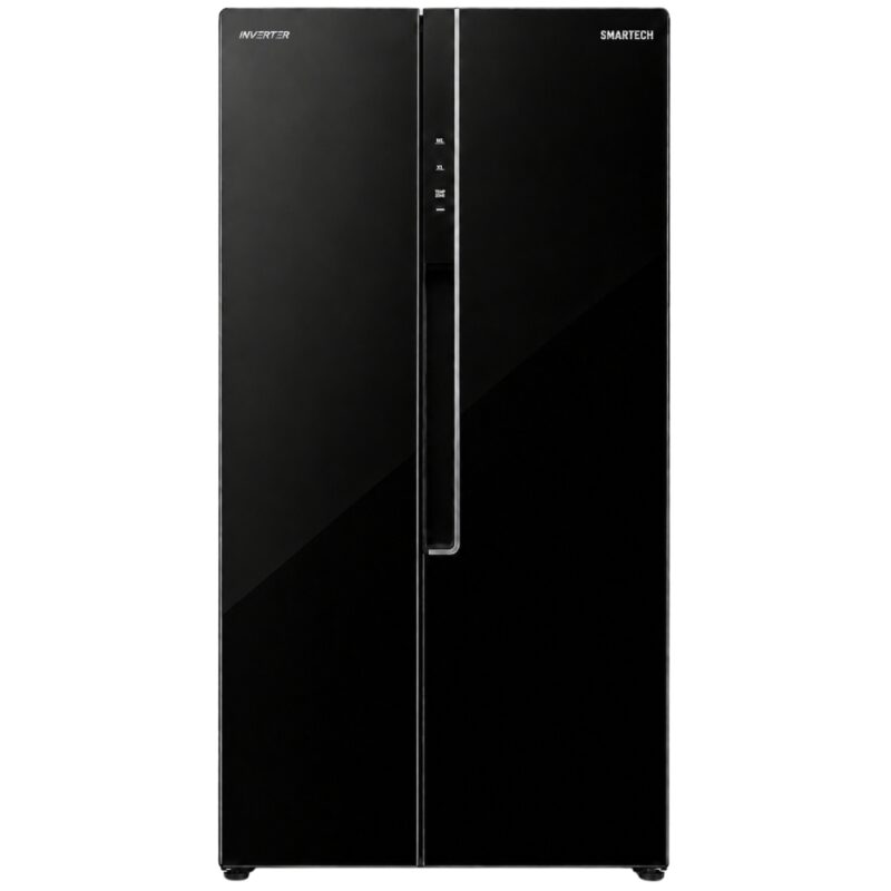 NEVERA INVERTER SMARTECH GLASS BLACK SIDE BY SIDE TIPO LIBRO