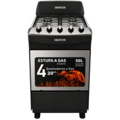 estufa a gas 20 pulgadas acero inoxidable smartech diseño italiano ies20nn Negra